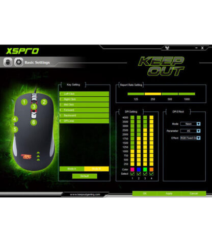 Ratón Keep Out Laser Gaming 4000DPI 6 Botones X5PRO - Imagen 2