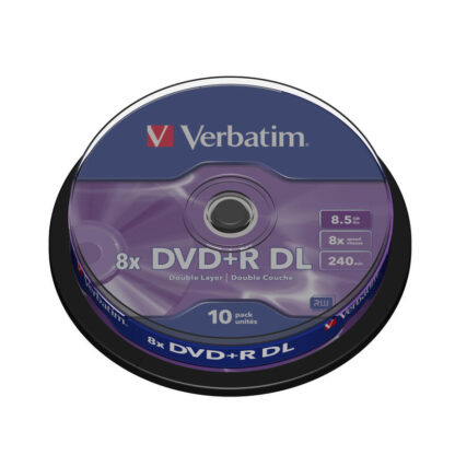 DVD+R  DL Doble capa Verbatim Bobina 10 Discos Canon Incluido